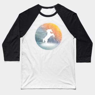 white unicorn silhouette in the magic forest Baseball T-Shirt